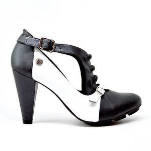 NEW CIEL BLEU women's strata heels in black/white